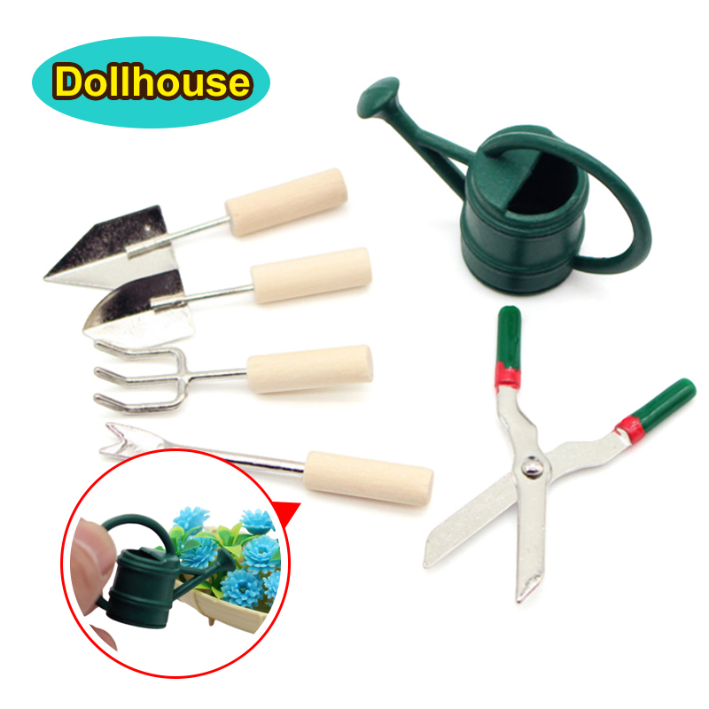 Smart Gardening - 1/12 Dollhouse Simulation Watering Can Spade