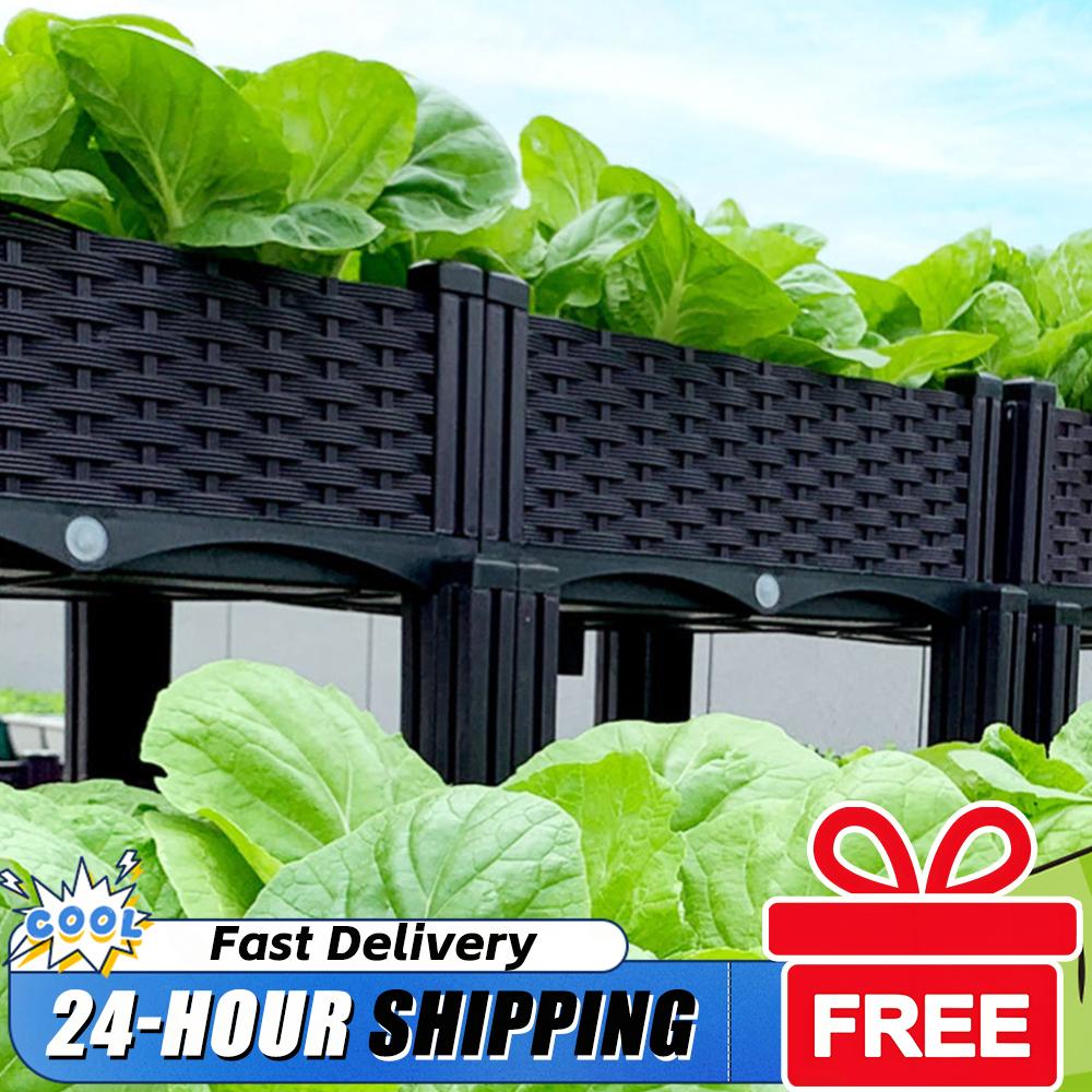 Smart Garden Storage - Plastic Raised Planter Box with Legs