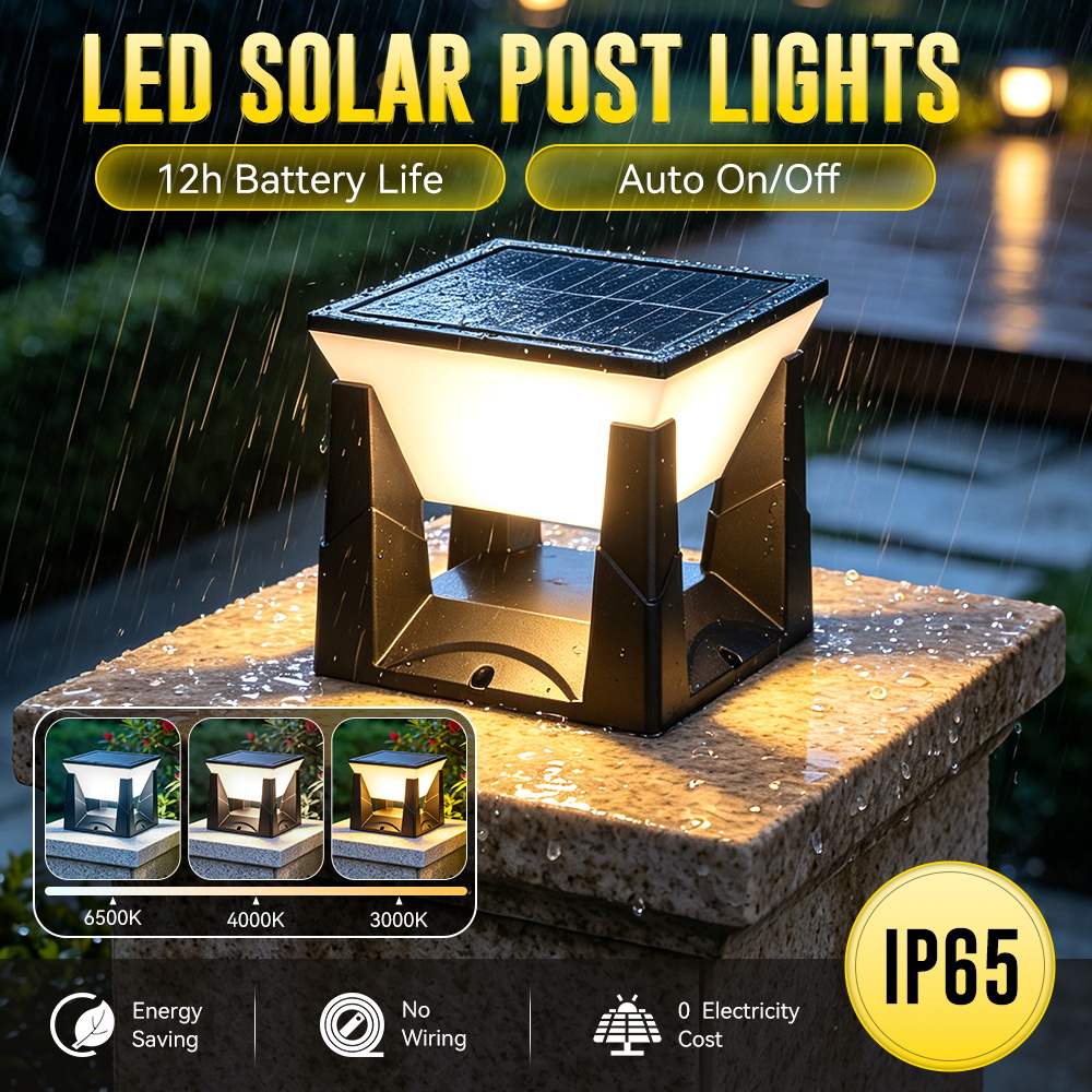 3-Color Solar Post Light IP65  - Smart Garden Fence ulasan dan harga