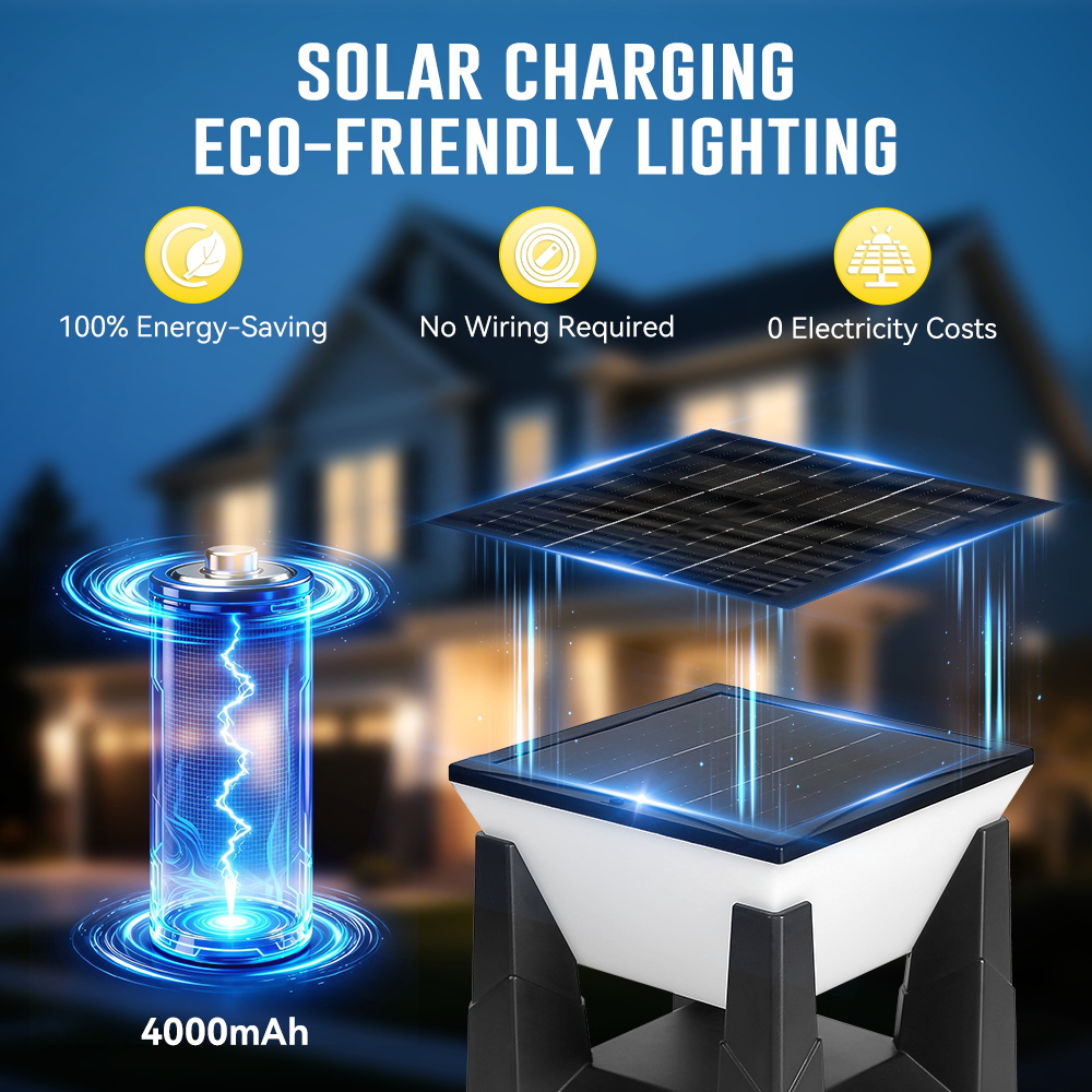 3-Color Solar Post Light IP65  - Smart Garden Fence ulasan dan harga