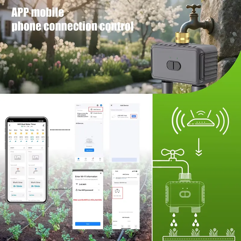 WAP01 WiFi APP Control Dual Ho - Smart Gardening ulasan dan harga